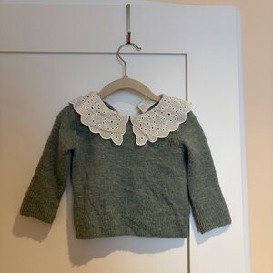 H&M Kids Green Sweater with White Collar